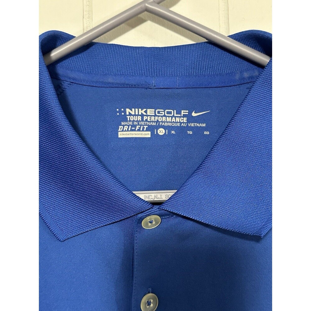Nike Golf Tour Performance Polo Shirt Mens XL Blue DRI-FIT Long Sleeve Shirt